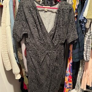 Jonathan Martin Gray Sequin Wrap Mini Dress